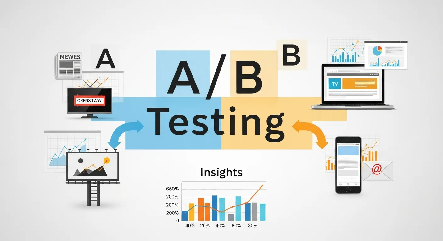 A/B Testing for Conversion Rates applied across marketing channels including email, SEM, social media, and content marketing