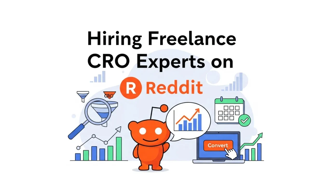 Freelance CRO expert analyzing website metrics and optimizing landing pages to increase conversions and improve user experience