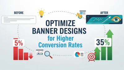 Optimize Banner Designs increasing website conversions with bold visuals, clear messaging, and strong CTAs for higher click-through rates.