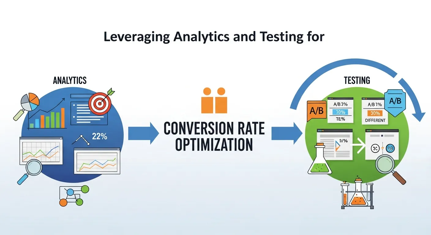 Conversion Rate Optimization using analytics and A/B testing to improve website engagement and conversion rates