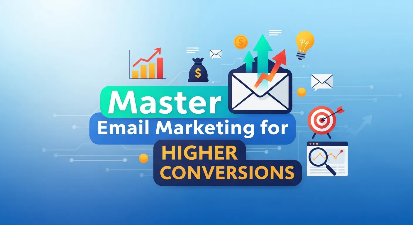 Email marketing dashboard showing audience segmentation, automated campaigns, and strategies to improve conversion rate