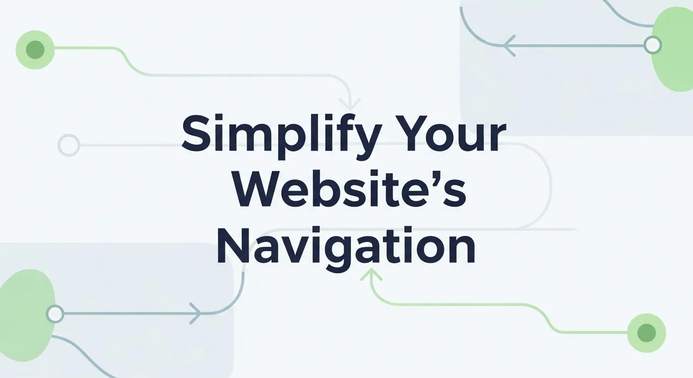 Clean website layout showing simple navigation menu and prominent call-to-action buttons