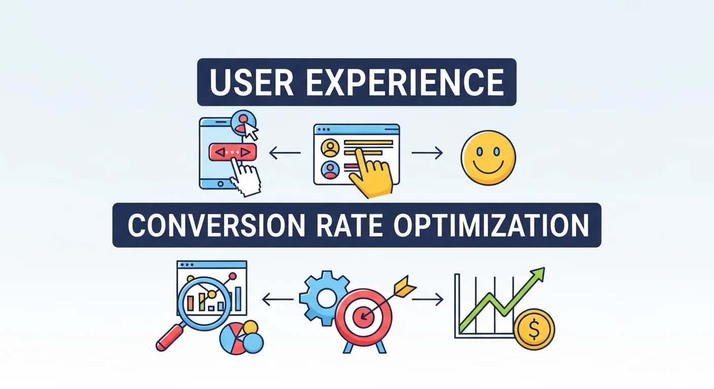Conversion Rate Optimization enhancing user experience with intuitive navigation and personalized content for higher conversions