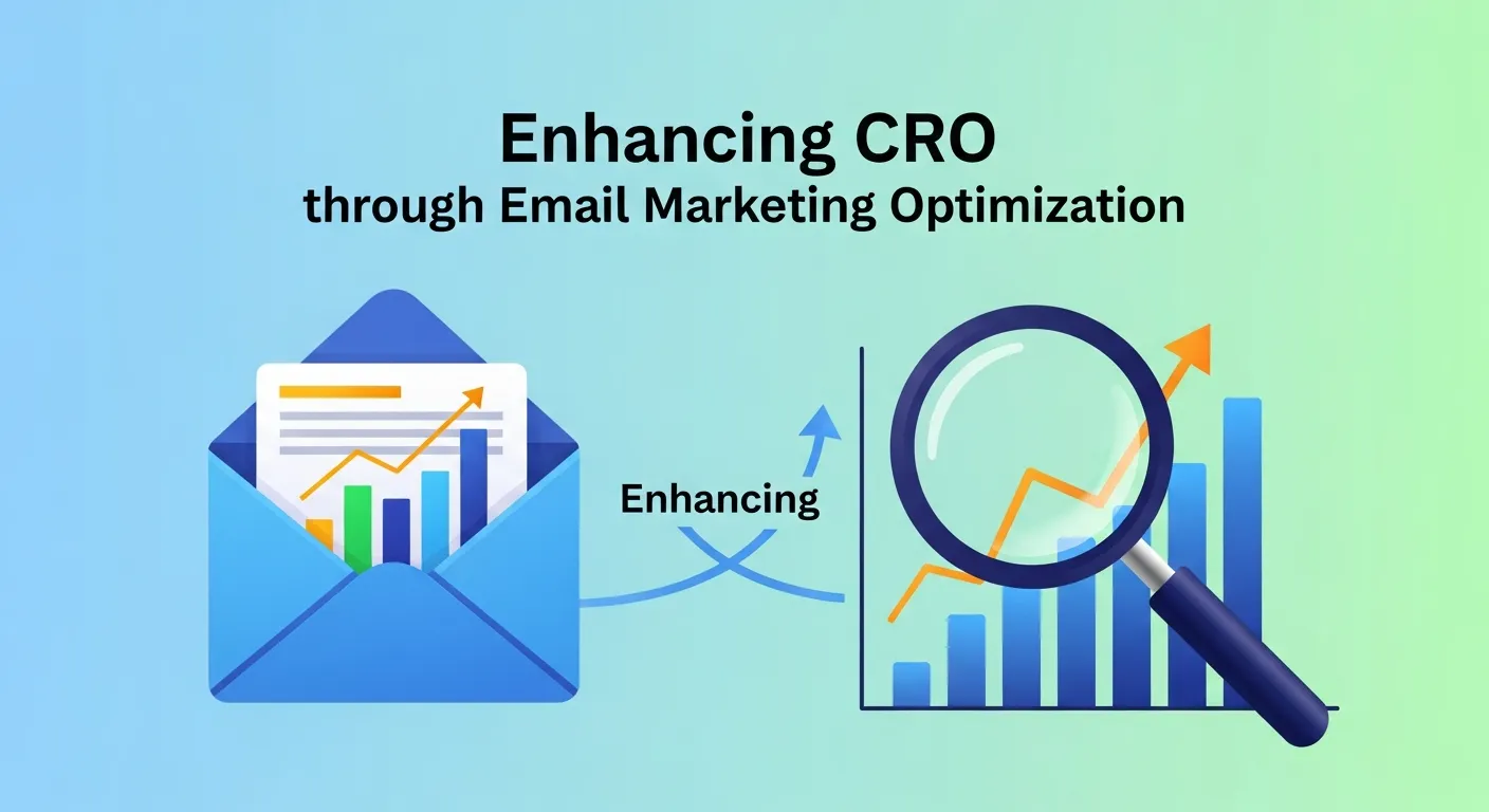 Email marketing optimization for Conversion Rate Optimization (CRO) showing open rates, click-through rates, and engagement metrics for higher conversions