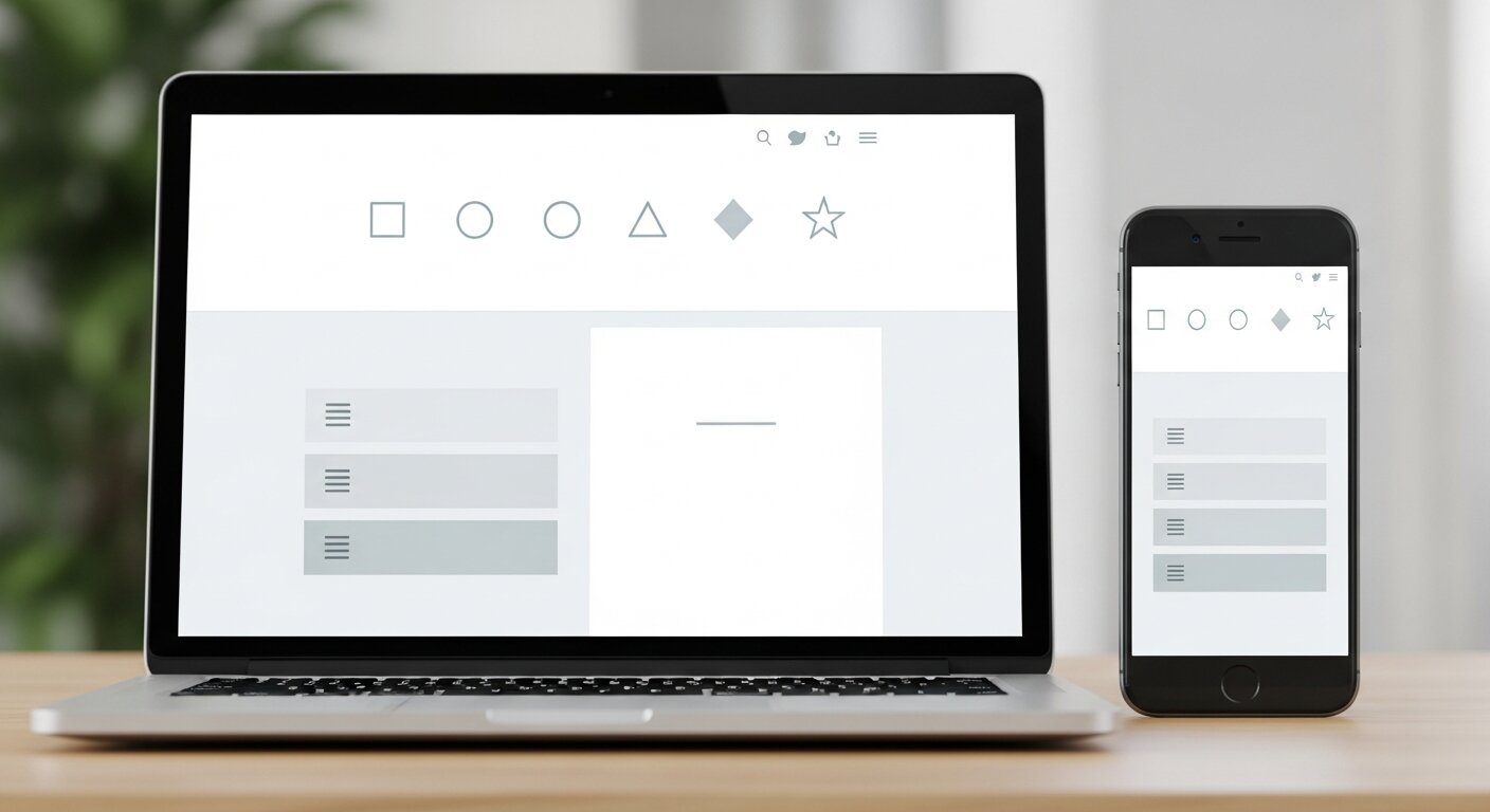 Devices displaying a website with clear and organized navigation.