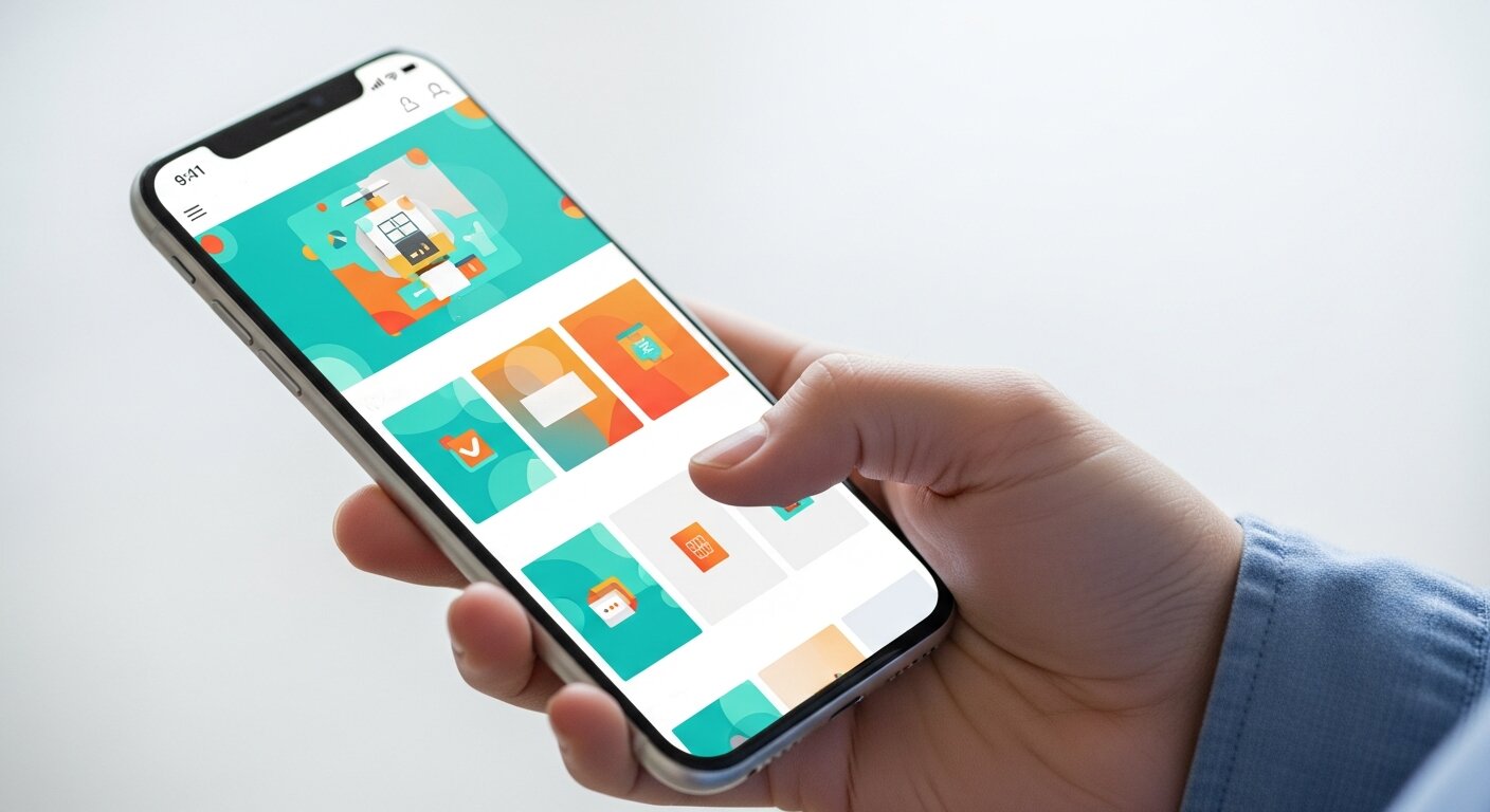 User engaging with a mobile-optimized website on a smartphone.