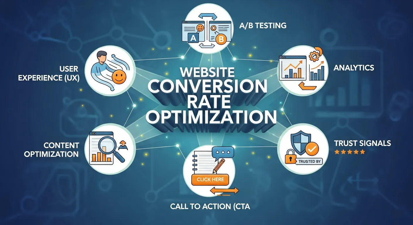 Optimized website design and layout for better user engagement and higher conversion rates in conversion rate optimization (CRO).