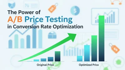 Illustration of a pricing chart showing A/B testing for different product prices.