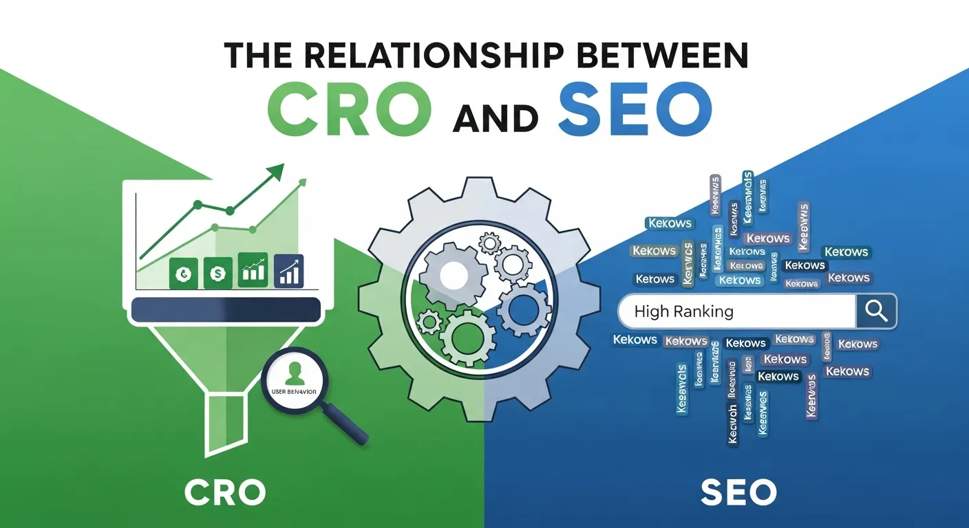 Conversion Rate Optimization and SEO working together to improve website rankings, user engagement, and overall conversions.
