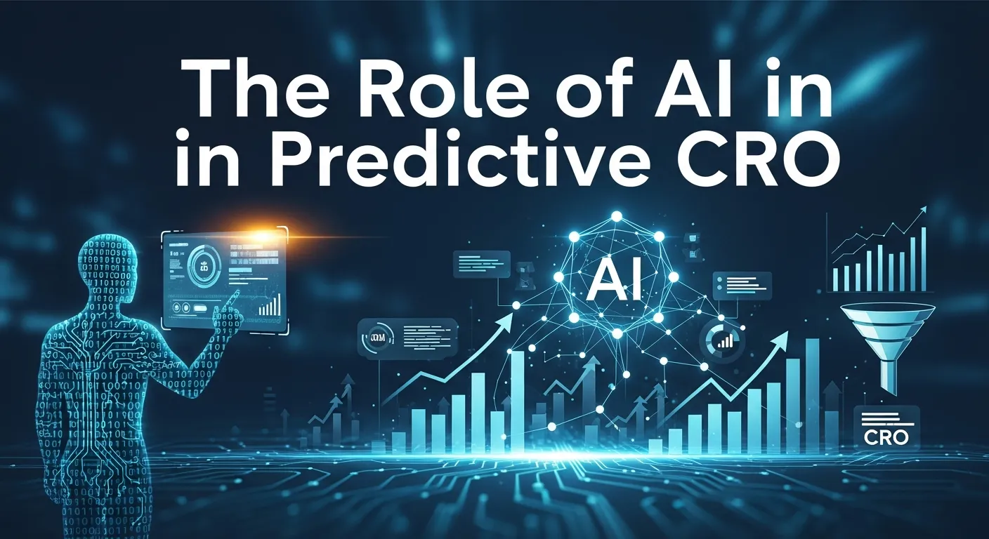 Artificial intelligence analyzing user behavior patterns on a dashboard, representing AI's role in predictive CRO