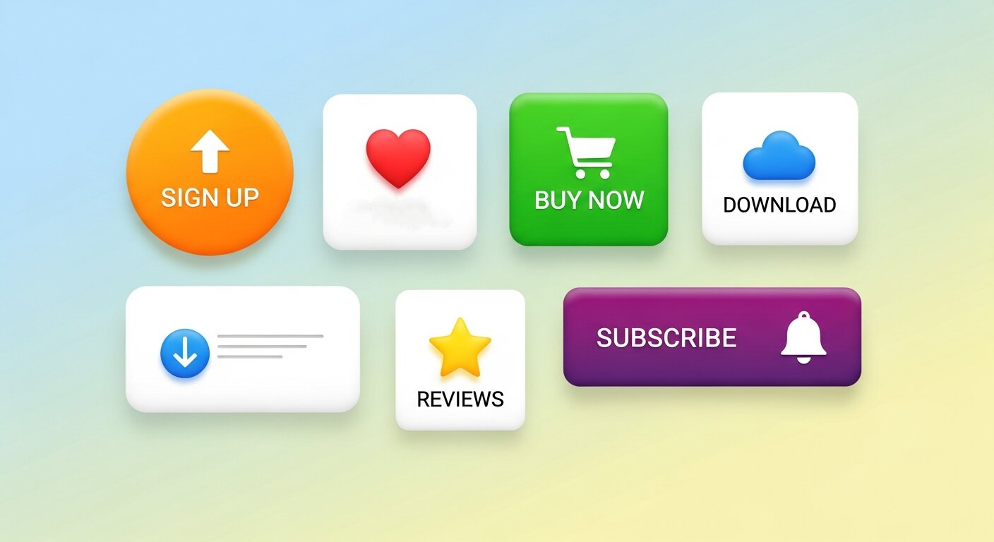 Website with visually engaging call-to-action buttons