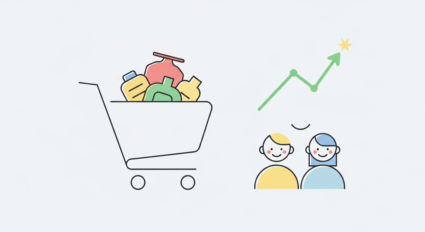 Successful Shopify store growth illustration.