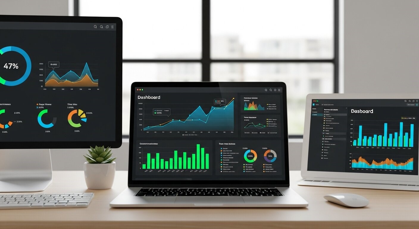 Website analytics dashboard showing conversion rates.