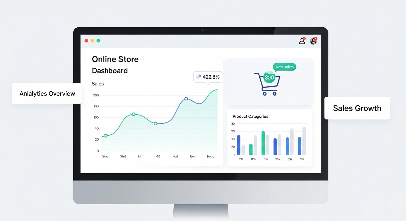 Online store analytics showing conversion optimization