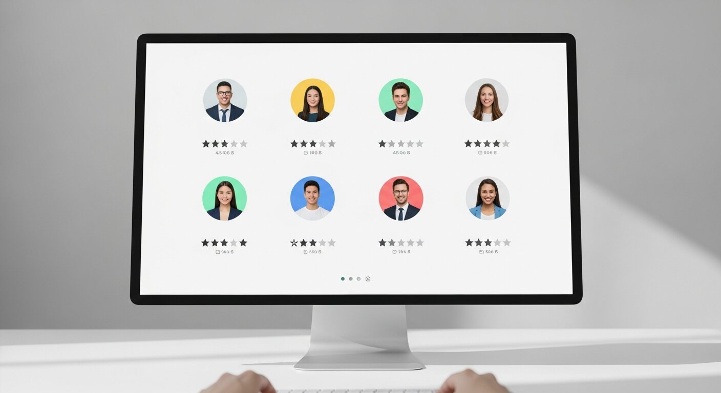 Website displaying customer reviews and ratings